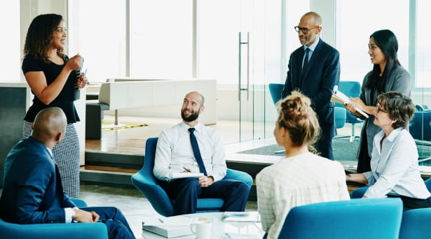 executives meeting casual partnership