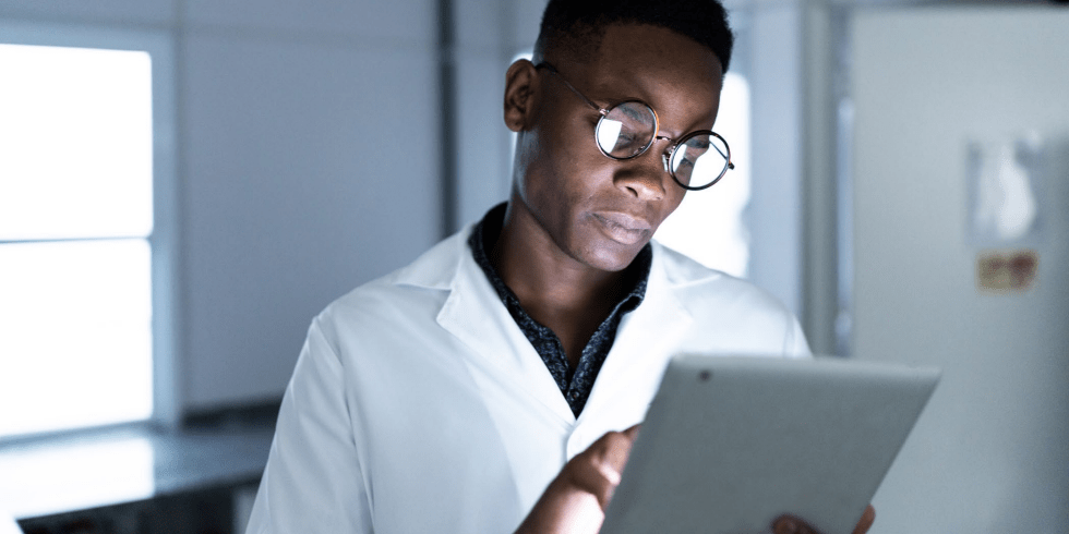 Doctor using a tablet
