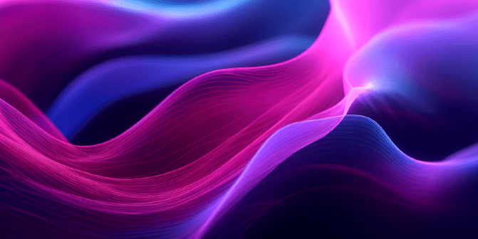 An abstract image of pink and purple curves against a purple backdrop.