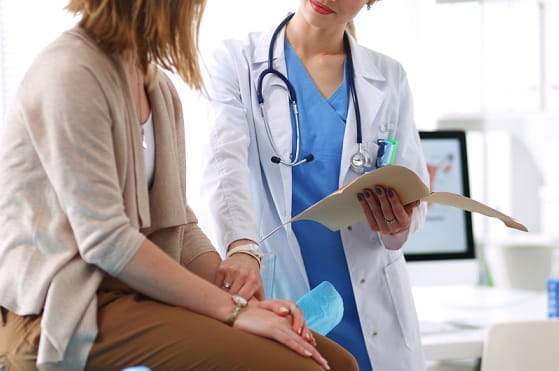 Doctor with patient